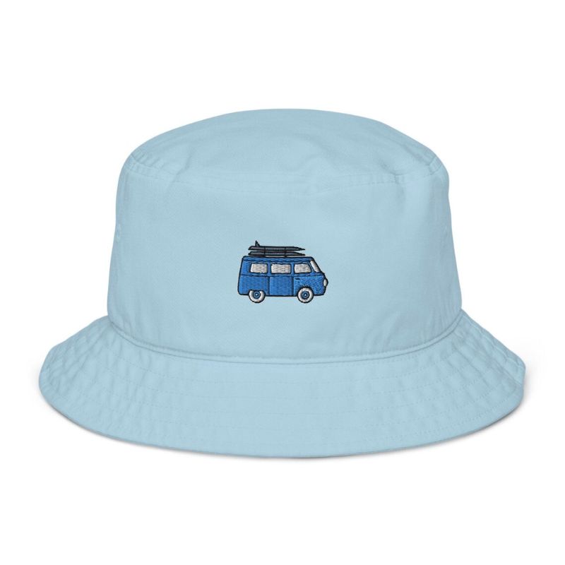 Embroidered Blue Van Camper Bucket Hat Unisex