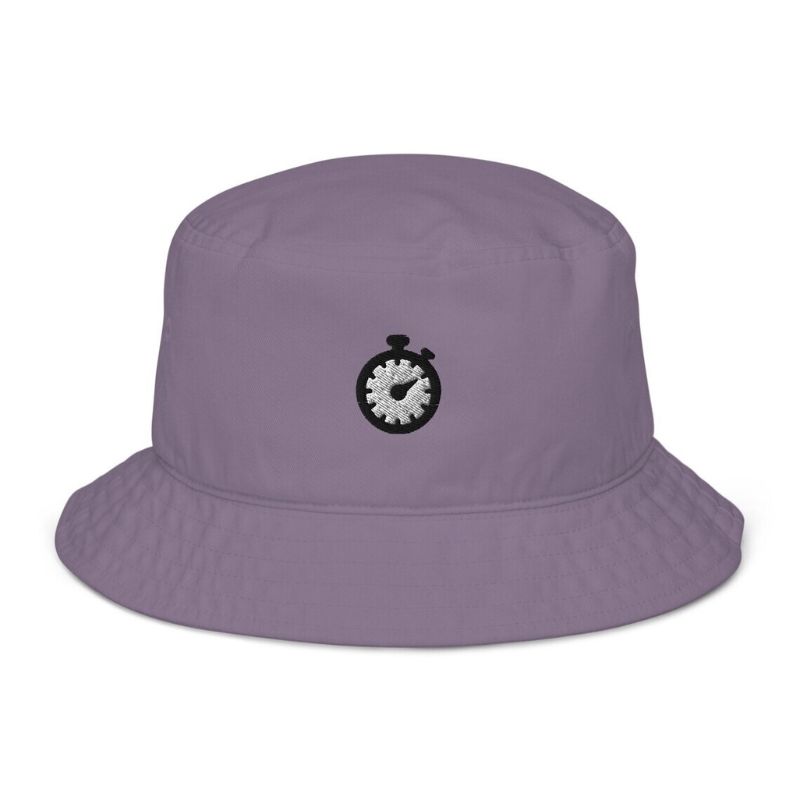 Embroidered Purple Stopwatch Timer Bucket Hat Unisex